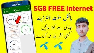 Telenor 5Gb FREE internet  How to  get Telenor free 5000 mb  Telenor FREE internet offer