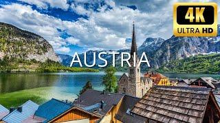 FLYING OVER AUSTRIA 4K ULTRA HD - BEAUTIFUL NATURE SCENERY WITH RELAXING MUSIC FOR STUDY SLEEPING