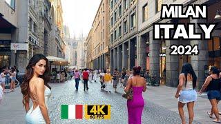 Milan Italy 4k Walk - Walking tour in Corso Vittorio Emanuele II in Milan Italy