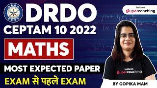 DRDO CEPTAM 10 Maths Classes 2022  Most Expected Paper  DRDO CEPTAM Maths Quiz By Gopika Maam