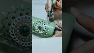 Dot art mandala tutorial and heena art on candle.️️️