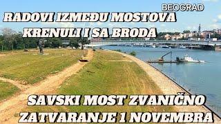 Beograd Savski most zvanično zatvranje mosta 1 Novembramašine se dovlače i brodomdirektno teren