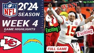 Kansas City Chiefs vs Los Angeles Chargers FULL GAME WEEK 4 Sep 29 2024 NFL TodayNFL 2024 Season