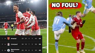 REFEREE STOLE 3 POINTS FROM LIVERPOOL  ARSENAL ARE FIRST AGAIN