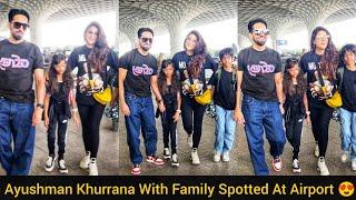 Actor & Singer Ayushmann Khurrana Beautiful Wife Tahira kashyap With kids Spotted Airport ️