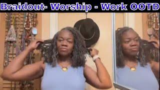 Braid Out Worship and Work OOTD 629 #HairForTheJourney #Sisterlocks #Microlocs