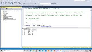 21.SSIS TUTORIAL -  OLE-DB COMMAND TRANSFORMATION - UPDATE  STATEMENT - TELUGU .