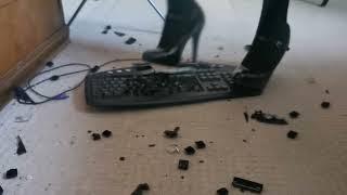 crushingdestroying my old work keyboard that I had used for years with my battered Mary Jane heels