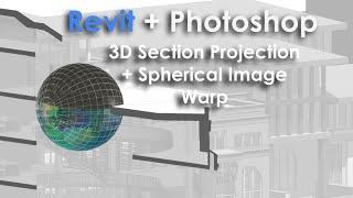 Architectural Section with 3D Projection and Image Warp Revit and Photoshop Tutorial