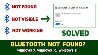 Bluetooth not showing on Windows 10 & 11  Fix Bluetooth Problem in PC - Full Guide