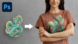 The Most Realistic Way to Place Design on T-Shirt - Photoshop Tutorial