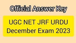 Answer Key December 2023  UGC NET JRF URDU