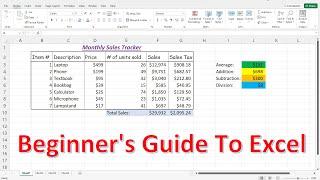 Beginners Guide To Excel