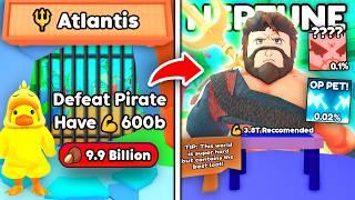 I Unlocked NEW Atlantis World With FREE GODLY Pets and Buffs in Arm Wrestling Simulator Roblox