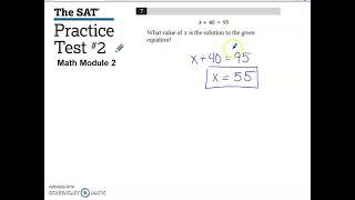 SAT Practice Test #2 Math Module 2 Problem #7