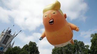Trump baby balloon flies above London