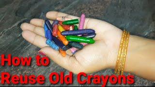 DIY Old Crayons Reuse Idea in Telugu  Crayons Recycling  How to Use Old Crayons  Dont Throw