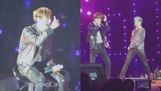 181020 Jungkook reaction to Jimin doing his choreo in DNA w Taehyung @ Love Yourself Tour in Paris