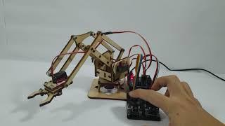 Arduino DIY MeArm 4DOF Wooden Robotics Robot Arm Kit + SG90  MG90s Servo Motor