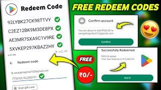 100% Free Redeem Code For Google Playstore At ₹0- How To Get Free Redeem Code  Free Redeem Code