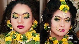 holud bridal Makeup tutorial step by step and hairstyle  Nadias Makeover