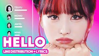 TWICE - HELLO Line Distribution + Lyrics Karaoke PATREON REQUESTED