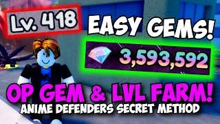 Get Levels & Gems SUPER FAST in Anime Defenders SECRET METHOD