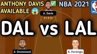 DAL vs LAL  DAL VS LAL NBA LEAGUE  dal vs lal basketball preview  FANTASYJK