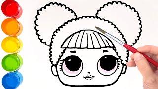 Glitter LOL Dolls Drawing and Coloring for Kids  LOL Dolls Coloring Pages