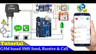How to use GSM For SMS Send Receive  and Call with Arduino and GSM Module  GSM based Project