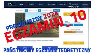 Cały egzamin na prawo jazdy 2024 część 10  2024 kategoria B