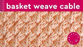 Diagonal Basket Weave Cable Stitch Knitting Pattern 4 Row Repeat