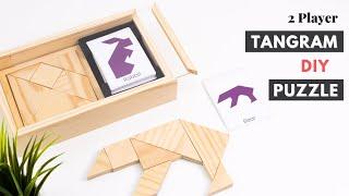 How to make WOODEN Tangram puzzle set  DIY GIFT Idea