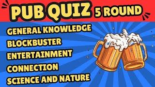 Online Pub Quiz 5 Rounds of General Knowledge Blockbuster Entertainment Science and Connection