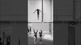 Double straight somersault. Acrobatics gymnastics. Women’s group. Finland.