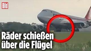 Gefährliches Geschoss Boeing 747 verliert Fahrwerk bei Landung  Luxemburg