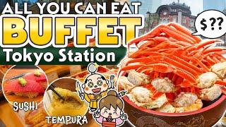 Tokyo Station  All You Can Eat Japanese Food Buffet and Crab  Japan Travel Vlog