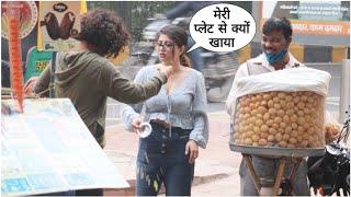 Golgappa Prank Gone Wrong In Delhi On Cute Girl By Nitesh With Epic Reaction