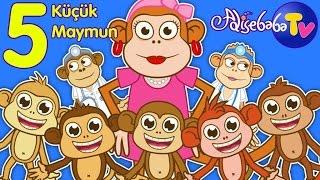 Beş Küçük Maymun  Five Little Monkeys Türkçe  Bebek Şarkıları  Çocuk Şarkıları  Adisebaba