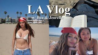 LA VLOG  yoga in venice beach with Bea & Jeorella + melrose trading post