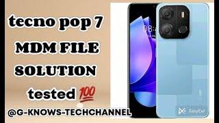 tecno pop 7 BF6 MDM lock solution fix  with pandora box