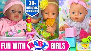 Day In The Life Of Baby Born Dolls Ella Gemma & Rosie With Skye