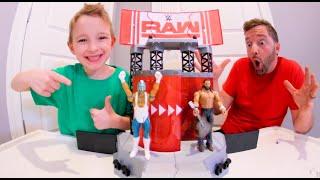 Father & Son GET BEST TOY SET EVER  WWE Wrekkin Entrance Stage