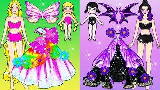 Butterfly And Vampire Mother And Daughter Dresses  Nursery Paper Doll  Woa Doll American Kids