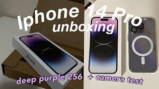  Iphone 14 Pro unboxing deep purple 256gb + camera test 