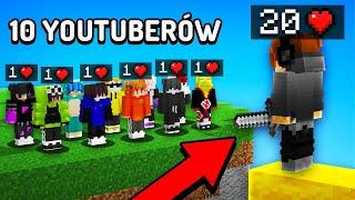 FOMMY vs 10 YOUTUBERÓW z 1 HP na Bedwars