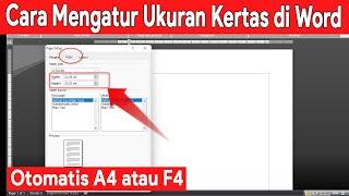CARA MENGATUR UKURAN KERTAS DI WORD OTOMATIS A4 ATAU F4