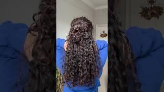Curly flower bun hairstyle  #curlygirl #curlyhair #hairstyle #hair