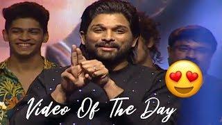 Allu Arjun Imitates Priya Prakash Varrier  Lovers Day Movie Audio Launch  2019 Telugu Movies