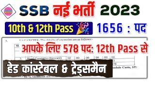 SSB Head Constable Vacancy 2023  SSB Tradesman New Vacancy